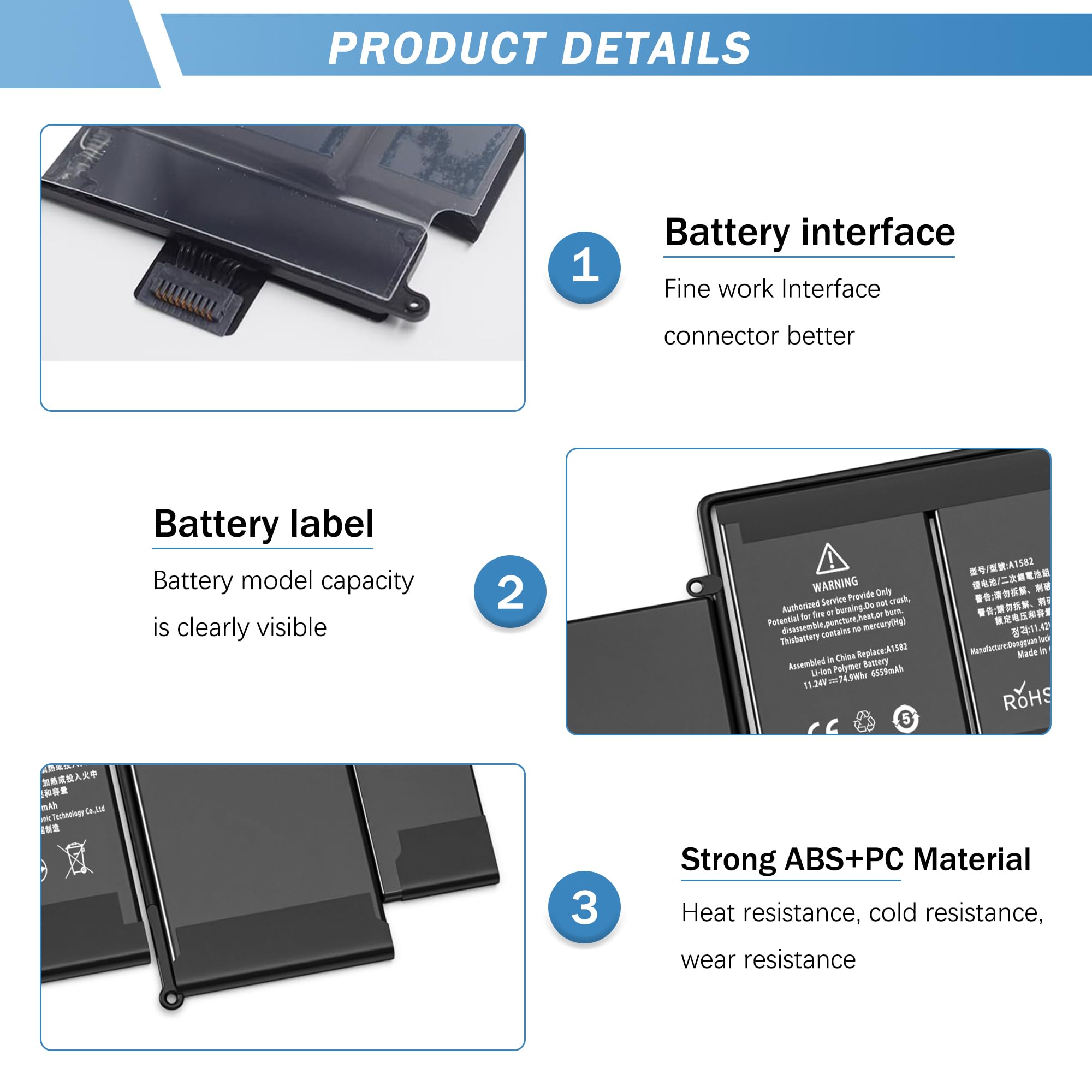 Amazon.com: YUERYE A1502 Battery Replacement A1502 A1582